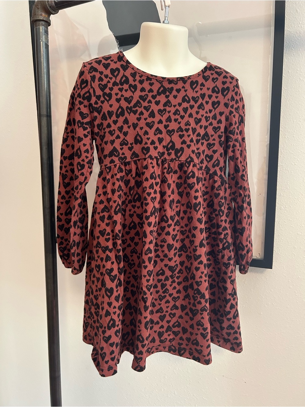 Set of 2 Cotton Empire-Waist Dresses — Heart Print, Size 5T